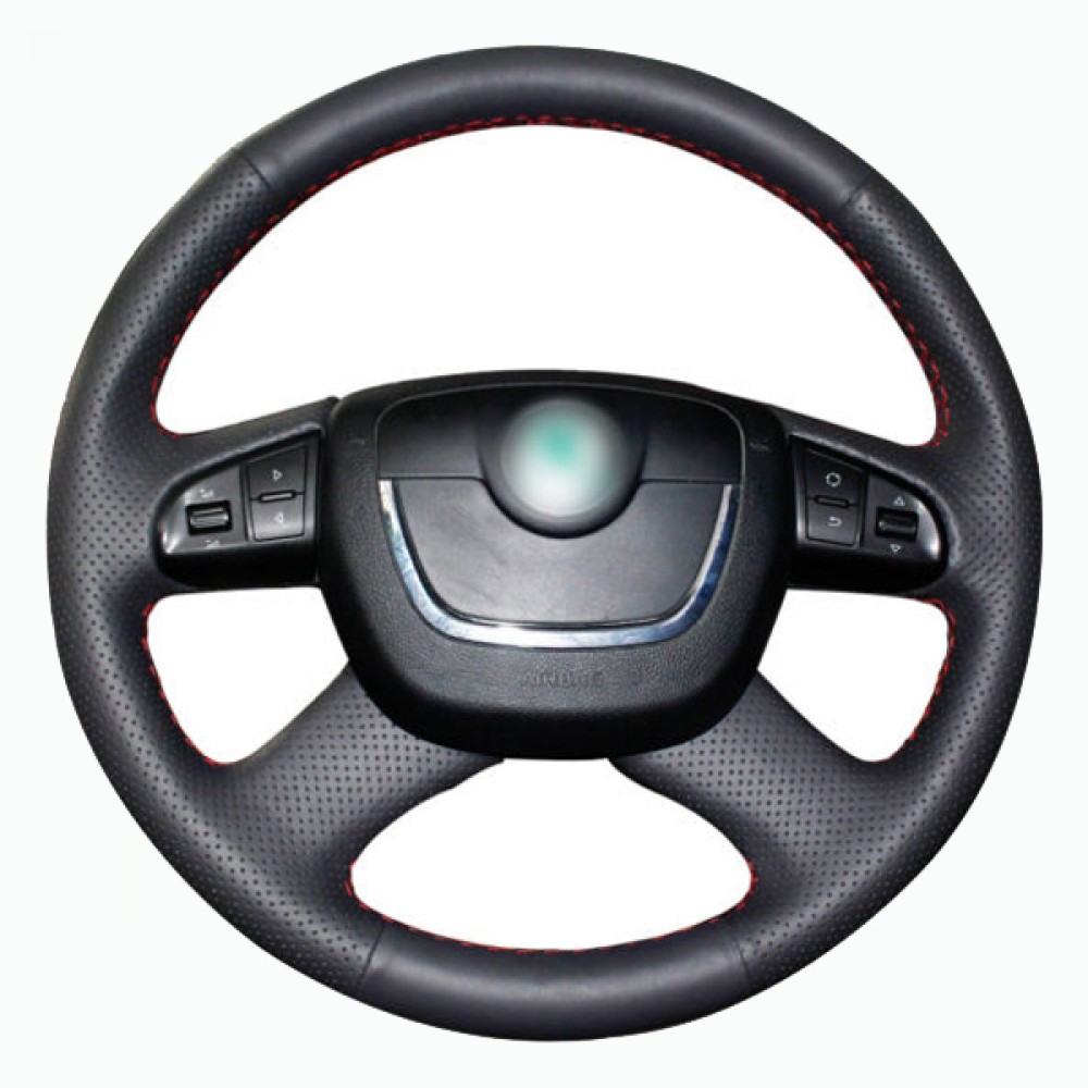 Skoda Octavia A5 Kumandalı Uyumlu Araca Özel Deri Direksiyon Kılıfı