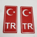 Tr Plaka Sticker & Aluminyum 2'li Ay-yıldız Kabartma Çıkartma