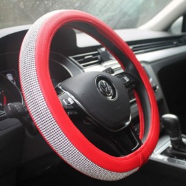 Kadın Sürücülere Özel Pırlanta Kırmızı Renk Geçmeli Direksiyon Kılıfı