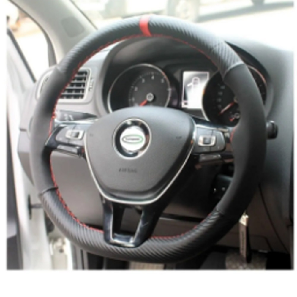 Yüzüklü Alcantara - Karbon Model Dikişli Oto Direksiyon Kılıfı